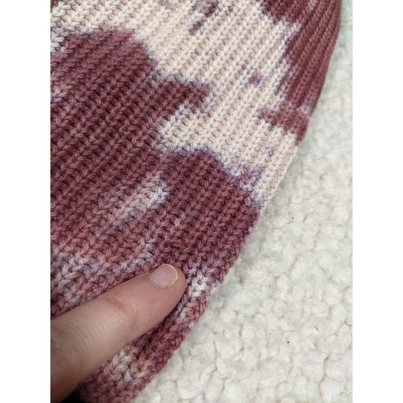 Justify juniors women's crew neck relaxed fit bleach tie dye crop knit sweater - Picture 9 of 12